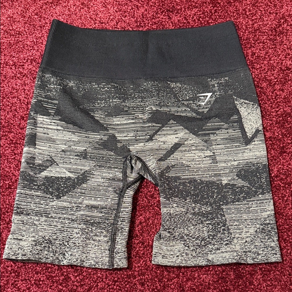 Gymshark Black and Gray Seamless High-Waist Bike Shorts